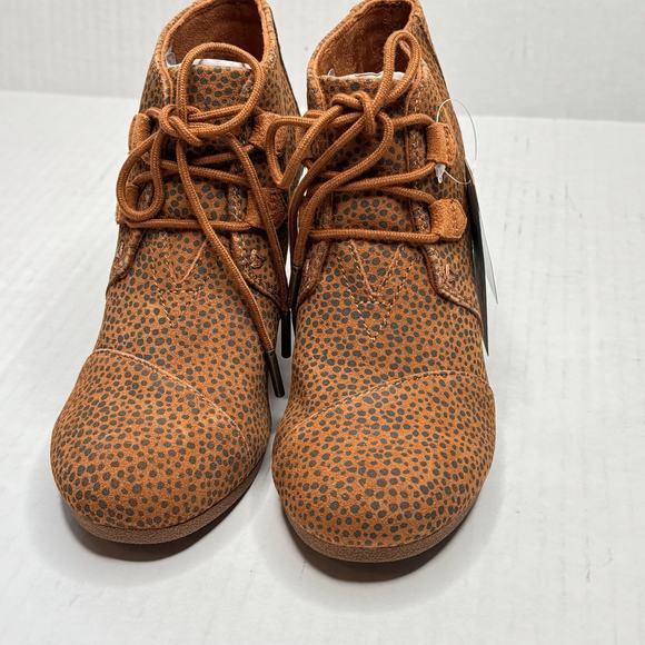 TOMS Ankle Wedge Kala Bootie - Tan Mini Cheetah Suede NEW Size 8.5 - Picture 3 of 12